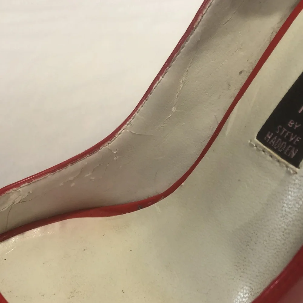 Steve Madden Red genuine leather open toe heels size 7M